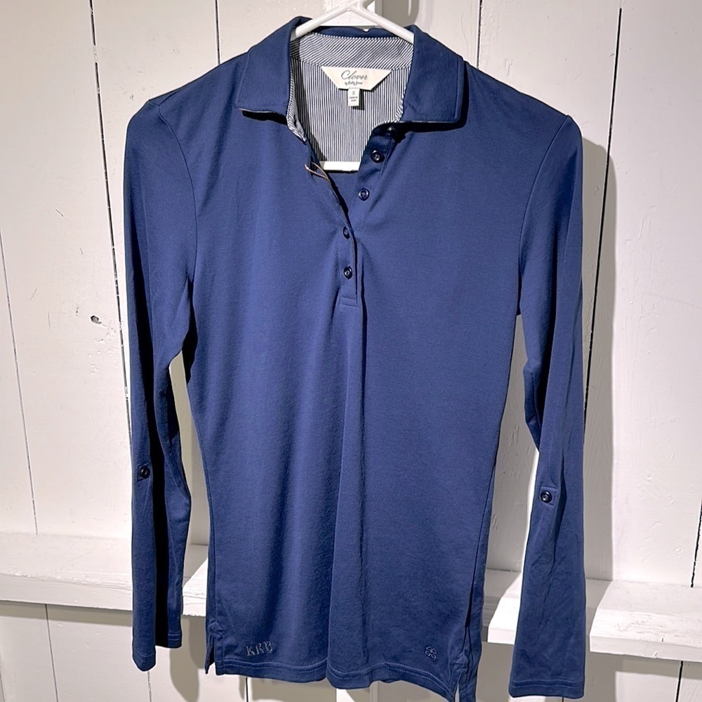 NWT Clover by Bobby Jones Golf Apparel Ladies Long Sleeve Navy Polo Size Small